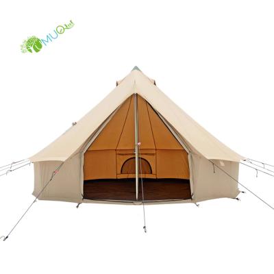 China Straight Tie Type YumuQ 6M Waterproof Yurt Resort Tent, Luxury Cotton Canvas Bell Tent for Outdoor Camping, Family Party for sale