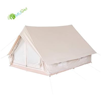 China Diagonal Tether Type YumuQ 3.2M Waterproof Military Canvas Cabin Bell Tent, Spacious Family Canvas Wall Tent For Outdoor Camping for sale