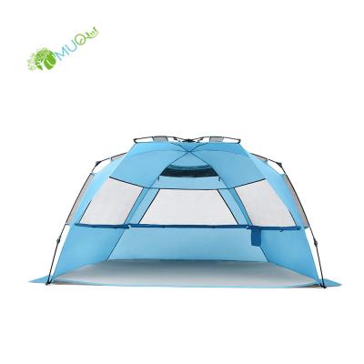 China YumuQ 3-4 Person Protection Beach Tent Diagonal Tying Type UV Noise Up Sun Shade Shelter, Easy Set Up Beach Shade For Outdoor for sale