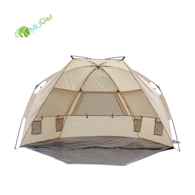 China Diagonal Tie Type YumuQ 2 Or 3 Person Easy Setup UV Beach Tent, Light Weight Automatic Pop Up Sun Shade Shelter For Outdoor Picnic for sale