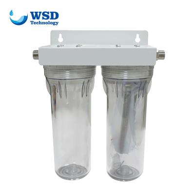 China 10 Inch Transparent PET Filter Housing Household Hotel Two-Stage Water Purifier Pre-Filter Pipe Filter for sale