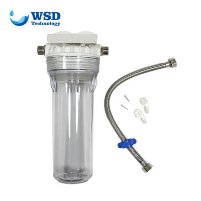 China 10 Inch Water Purifier Outdoor PET Filter Housing Transparent Household Single Stage Pipe Filter for sale