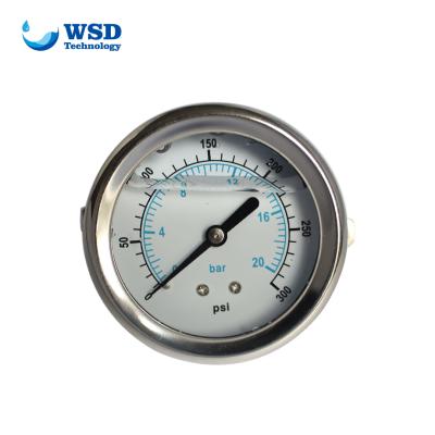 China SS 304 2.5 Inch 300psi Stainless Steel Case Dual Scale Liquid Filled Pressure Gauge For Water Treatment Machinery for sale