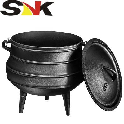 China Pre-Seasoned African Potjie Pot 3 Legs Sustainable Vegetable Oil High Quality Cast Iron for sale