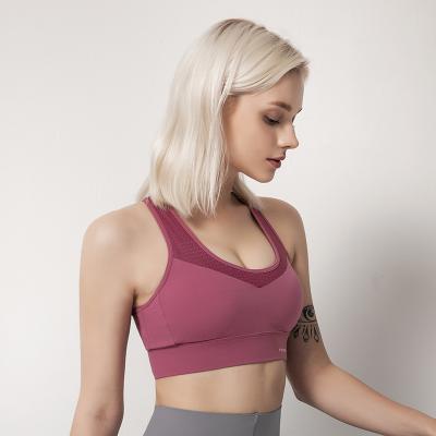 China Women Breathable Custom Sports Bra Plus Size Solid Color High Intensity Sports Top for sale