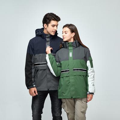 China Stylish design outdoor windproof jacket winter unisex double 3 in 1 technical jacket with removable liner fleece for sale