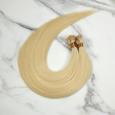 China 100%virgin hair 100%virgin blonde natural Russian Itips hair extensions micro cuticle aligned pearl hair extensions for sale