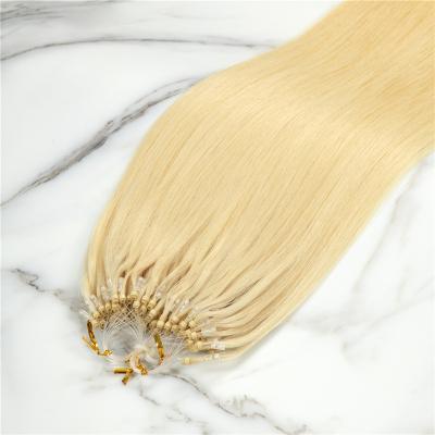 China Silky Straight Wave 100% Micro Loop Hair Extensions Triple Drawn Straight Full Cuticle Micro Loop Extensions for sale