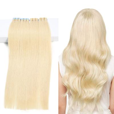 China No rejection. No tangling. Soft. Shiny Wholesale Russian Remy Tape Hair Extensions Double Drawn Blonde Tape In Hair Extensions Virgin Tape Human Hair for sale