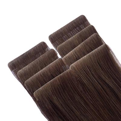 China No rejection. No tangling. Soft. Shiny High Quality Hand Tied Cuticle Aligend Virgin Remy Tape In Human Hair Double Drawn Invisible Skin Hair Weft Extension for sale