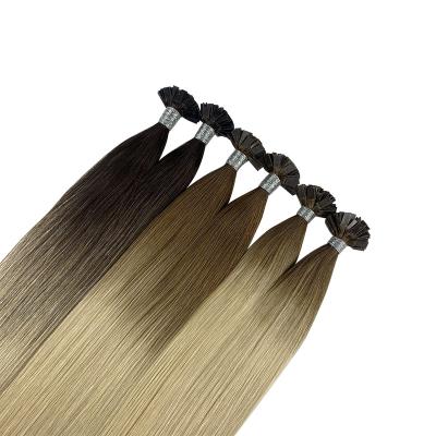 China Virgin Remy Hair Italian Keratin Prebonded Russian Flat Tip Hair Extension Cuticle Aligned Pulled Silky Straight Double Wave Factory for sale