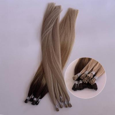 China Italy Cuticle Glue High Quality 100% Strong Silk Straight Keratin i Tip Hair Extensions Intact Prebonded for sale