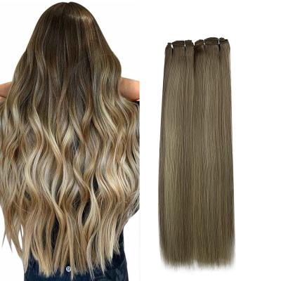 China Supplier Silk Straight Supply Alibaba Gold Double Cuticle Aligned Machine Virgin Weft Hair Weave Wholesale Hair Extensions for sale