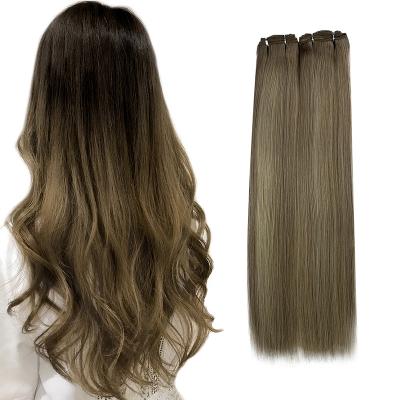 China Best Quality Silk Straight Wholesale Machine Thick End Hair Weft Extensions 100% Human Remy Hair Supplier Export for sale