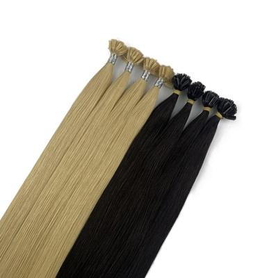 China Remy Human Hair Extensions Easy Wave 100 Wear Keratin Tip Silky Straight Hair Pre Bonded Nail Tip/U Tip Hair Extension for sale