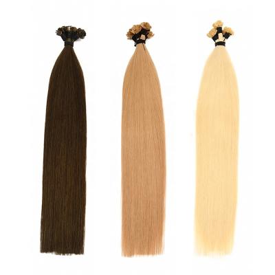 China Silky Straight Remy Virgin Double Drawn Silky Straight Natural Flat Keratin Flat Tip Hair Extension Factory Wholesale for sale