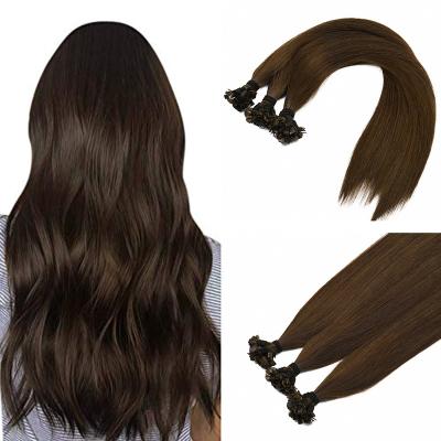 China Factory Price Brazilian Virgin Hair Double Wave Straight Hair Tip Silky Straight Shedding Flat Extension for sale