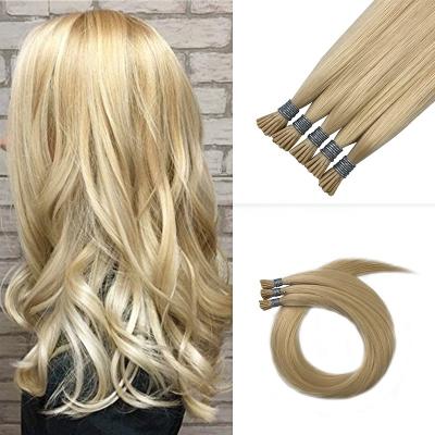 China High Quality Silky Straight Wave I Tip For Bond Hair Extension Keratin Hair 1g Blonde Per Strand I Tip Hair for sale