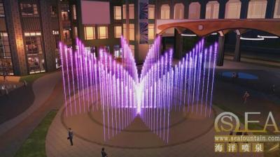 China Contemporary Stylish Underground LED Lights Music Control Colorful Floor Water Fountains for sale