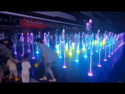 China Contemporary Floor Dancing Water Feature Fountains With Led Lights And Music Control for sale