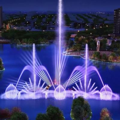 China Multicolored Led Light Lake Fountains 1.5kw / 2.2kw On Site Installation zu verkaufen