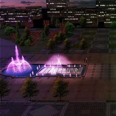 China Electric Power Source Spray Fountain With Led Lights In Silver Design for sale