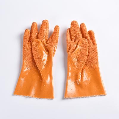 China XINJIAN Wholesale Comfortable/Breathable High Quality Washing Rubber Gloves Catch Fish Particle PVC Anti-Slip Gloves Working Gloves for sale