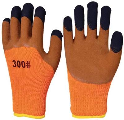 China XINJIAN Comfortable Soft Heavy Duty Soft Gloves Knitted Liner Sponge Rubber Coated Safety Glove / Winter Working Mitt for sale