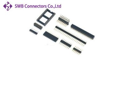 China Black 2.54 Mm Pitch Male Female Header Connector , 6 Pin Header Connector for sale