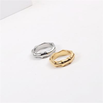 China Ins Lead Free Nickel Free Hot High End 18K Gold Plated Chunky Bamboo Rings Trendy Earrings Stainless Steel Wholesale Jewelry for sale