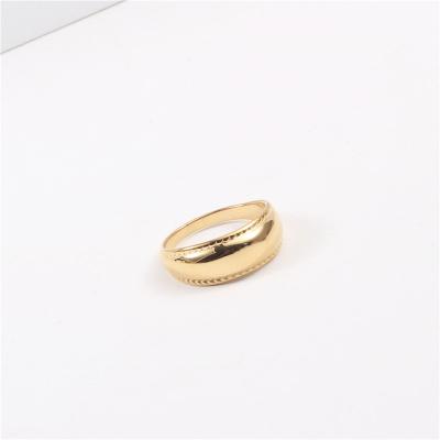 China Ring Trendy Jewelry 18k Gold Stainless Steel Tarnish Free Waterproof Lead Free Nickel Free Stylish Gold Plated Jewelry for sale