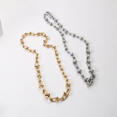 China Lead Free Nickel Free Barbarian Jewelry 18K Gold Plated Trendy U Shape Choker Gradual Necklace Necklace for sale