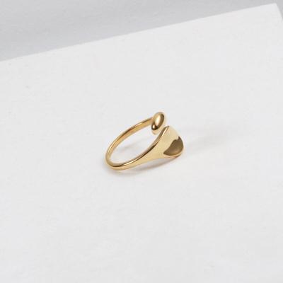 China Simple Lead Free Nickel Free PVD Gold Plated Stainless Steel Rings Shape Ring For Wholesale 2021 for sale