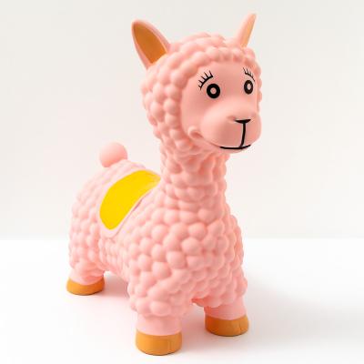 China High Quality Eco-friendly Kids Inflatable Ride On Rubber Alpaca Toys Outdoor Jumping Bouncing Animal Hopper for sale