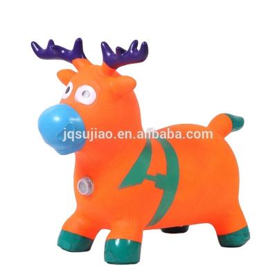 China Toy Ride On Toy Kids PVC Inflatable Bouncy Jumping Animal Hopper With Light And Sound For Children for sale