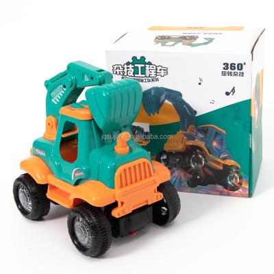 China Auto-Turn Hot Selling Car Toy For Kids With Light And Music Kid Mini Electric Excavator Toys OEM Box Time Packing for sale