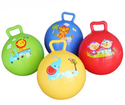 China Toy Wholesale Inflatable Eco-friendly PVC Toys Inflatable Ball With Handle Hopper Ball For Kids for sale