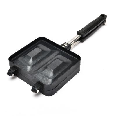 China Sustainable Aluminum Die Cast Mini Double Side Sandwich Maker Pan With Non Stick Liner for sale