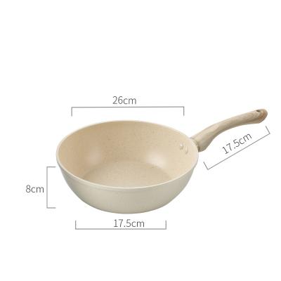 China Sustainable 26CM White Die Cast Aluminum Induction Marble Coating Bottom Deep Fryer Pan for sale