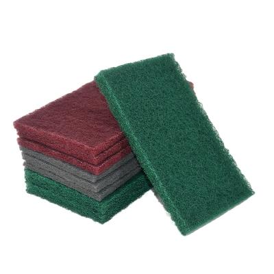 China Durable 150*100mm Nylon Cleaning Metal Scrub Pad Sponge Kitchen Abrasive Green Scouring Pad for sale