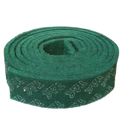 China Sustainable Green Material Kitchen Cleaning Agent Stainless Steel Scouring Pad Abrasive Pad Roll for sale