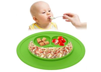 China Easy Clean , Food Safety , Suction To Table , Silicone Baby Placemat , Smile Face for sale