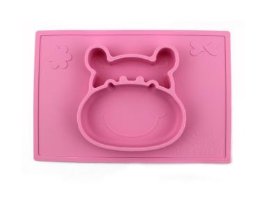 China Hippo Shape , Silicone Baby Products , Baby Feeding Mat , Odorless , Inovative Design for sale