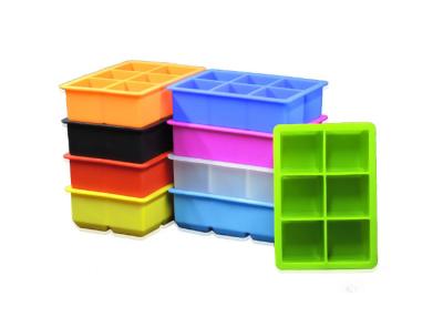 China Six Cavities Silicone Ice Cube Trays , Heat - Resistance , Food Safety , For Home , Restaurant , Canteen Use for sale