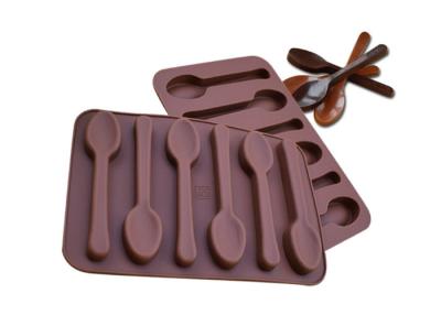 China 6 Cavities Silicone Chocolate Molds With Small Spoon Shape OEM Available for sale