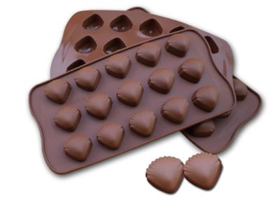 China Scallop Shape Silicone Chocolate Molds 15 Cavaties With Multi Function for sale