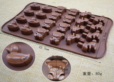 China Silicone Material Chocolate Mold Trays With Animal Shape 22.7 * 13.9 * 1.5cm for sale