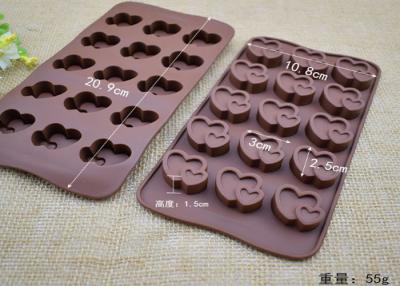 China Double Heart Shape Silicone Chocolate Molds Keeping Prefect Outlooking for sale