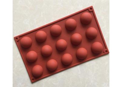 China Anti - Spill Silicone Chocolate Candy Molds 15 Balls 95g 29.5 * 17.3 * 1.9cm for sale