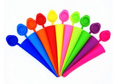 China Einzelne Farbe, wiederverwendbar, Lebensmittelsicherheit, Haupt-DIY-Silikon-Eis am Stiel-Form, Satz 10pcs zu verkaufen